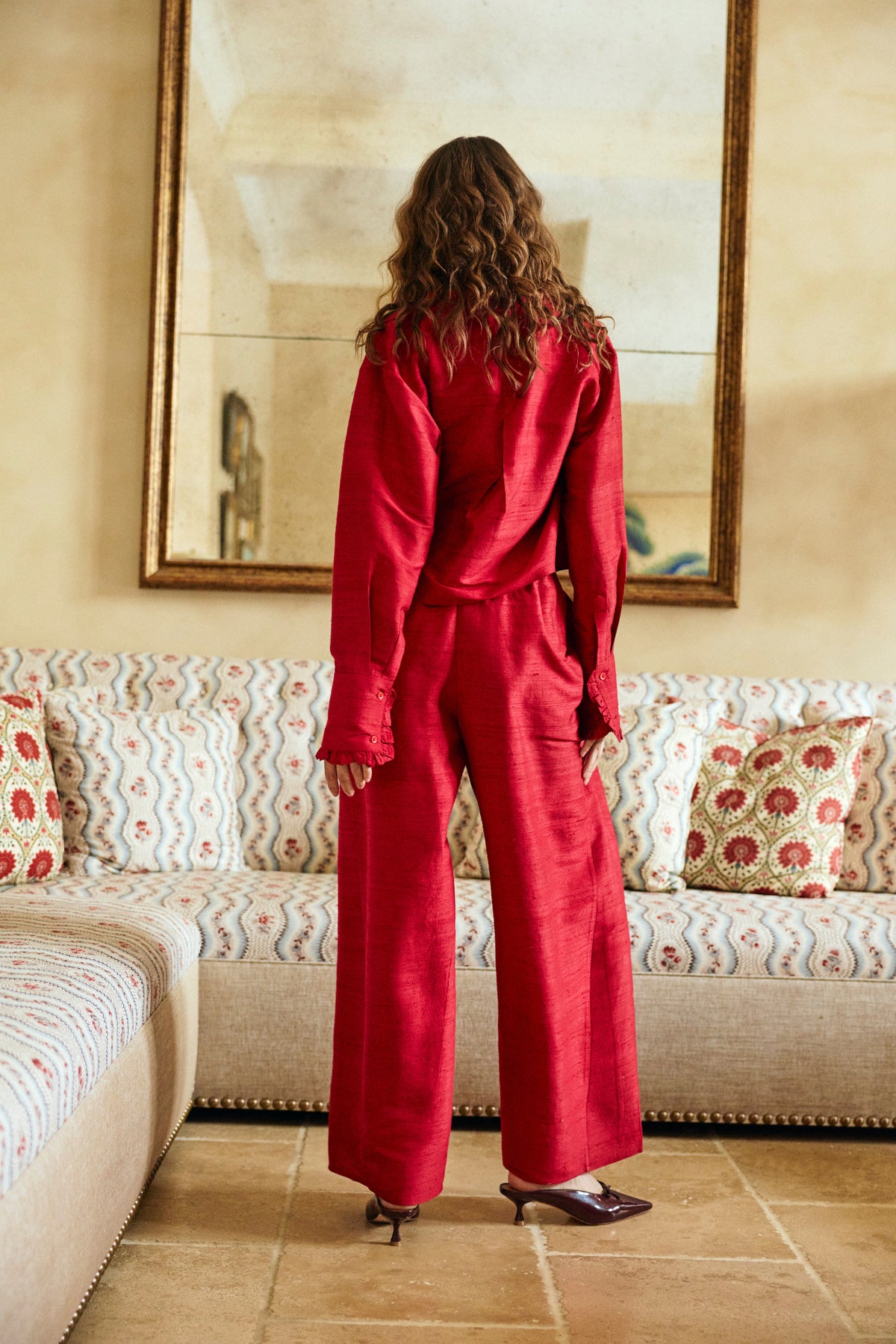 Simone Pant in Cherry