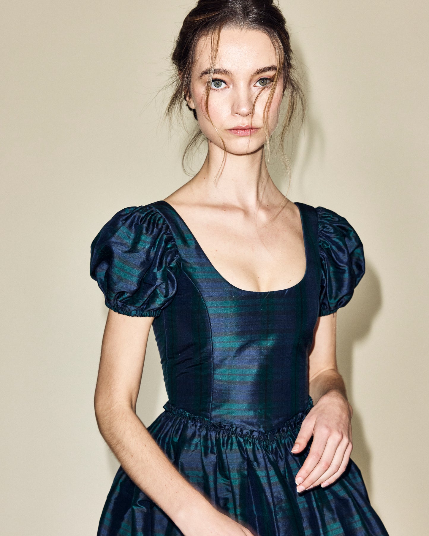 Chloe Mini Dress in Black Watch