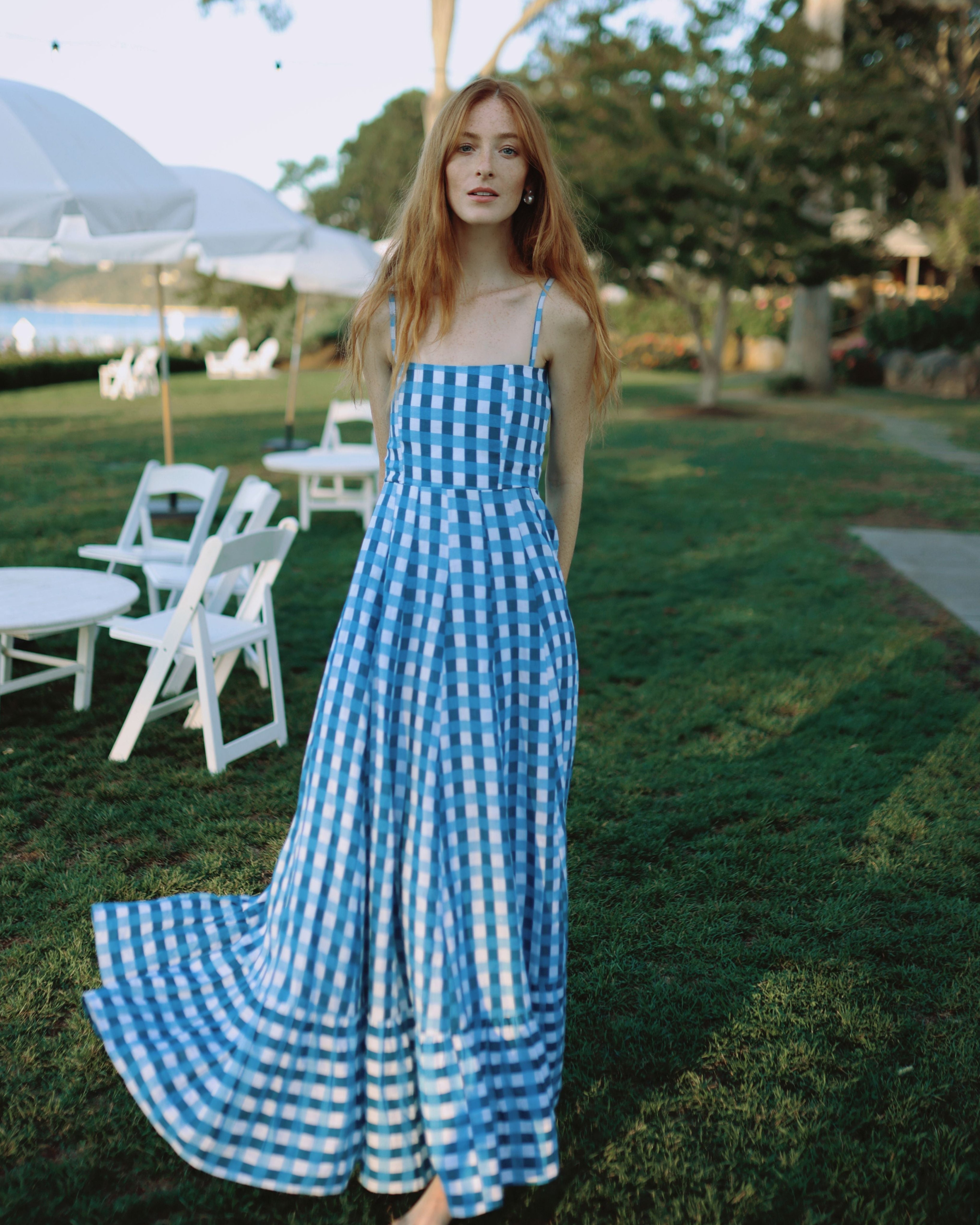 gingham maxi dress Allegra in Cape – Louise New York 60” Length Size:5 Years Birthday Dresses for Women New Bumpsuit