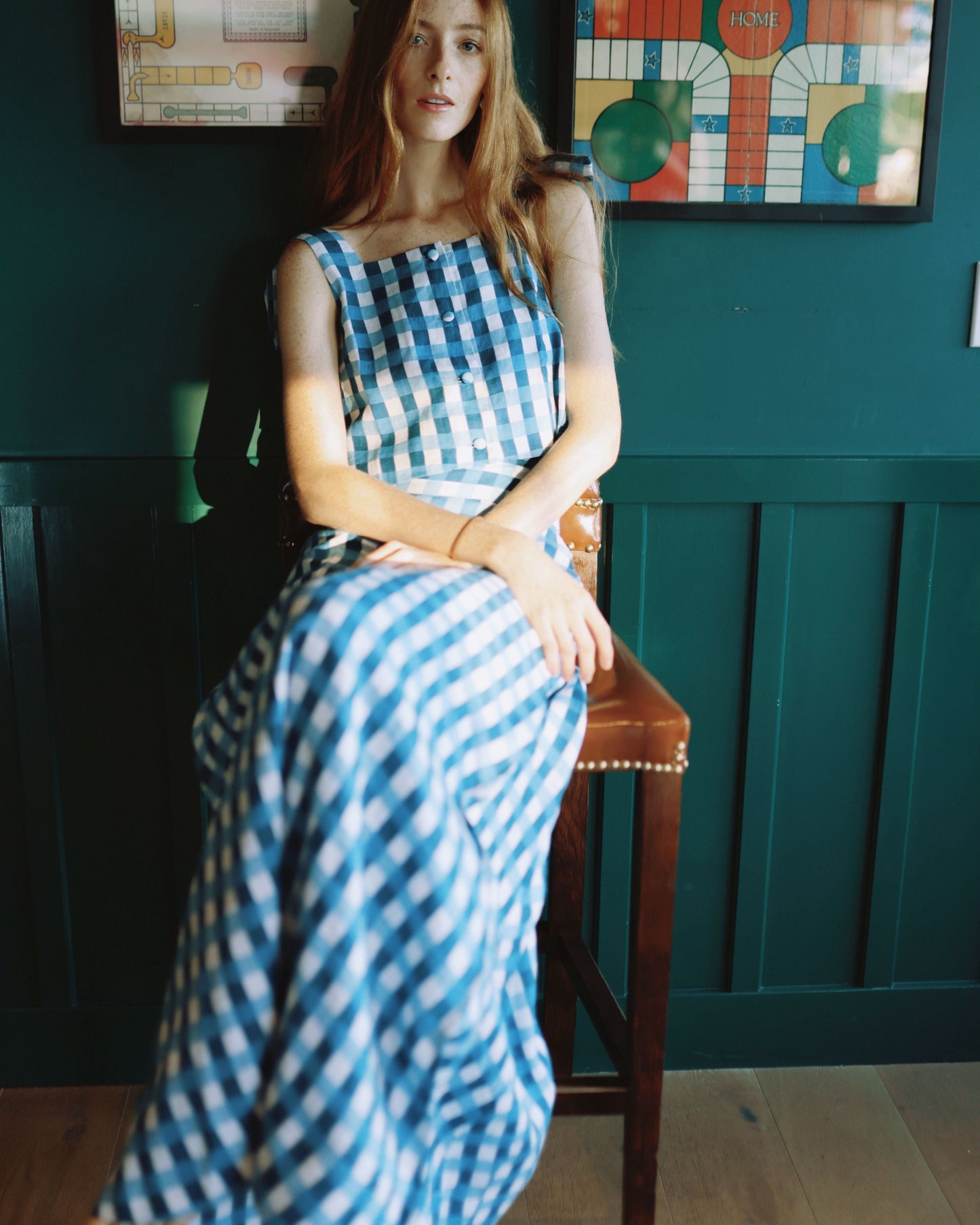 Helena Midi Wrap Skirt in Cape Gingham