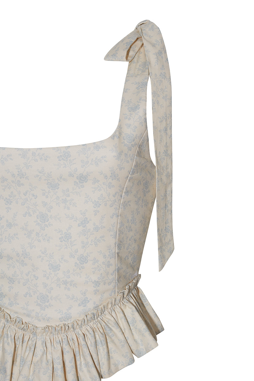 The Antoinette Corset in Ivory English Floral