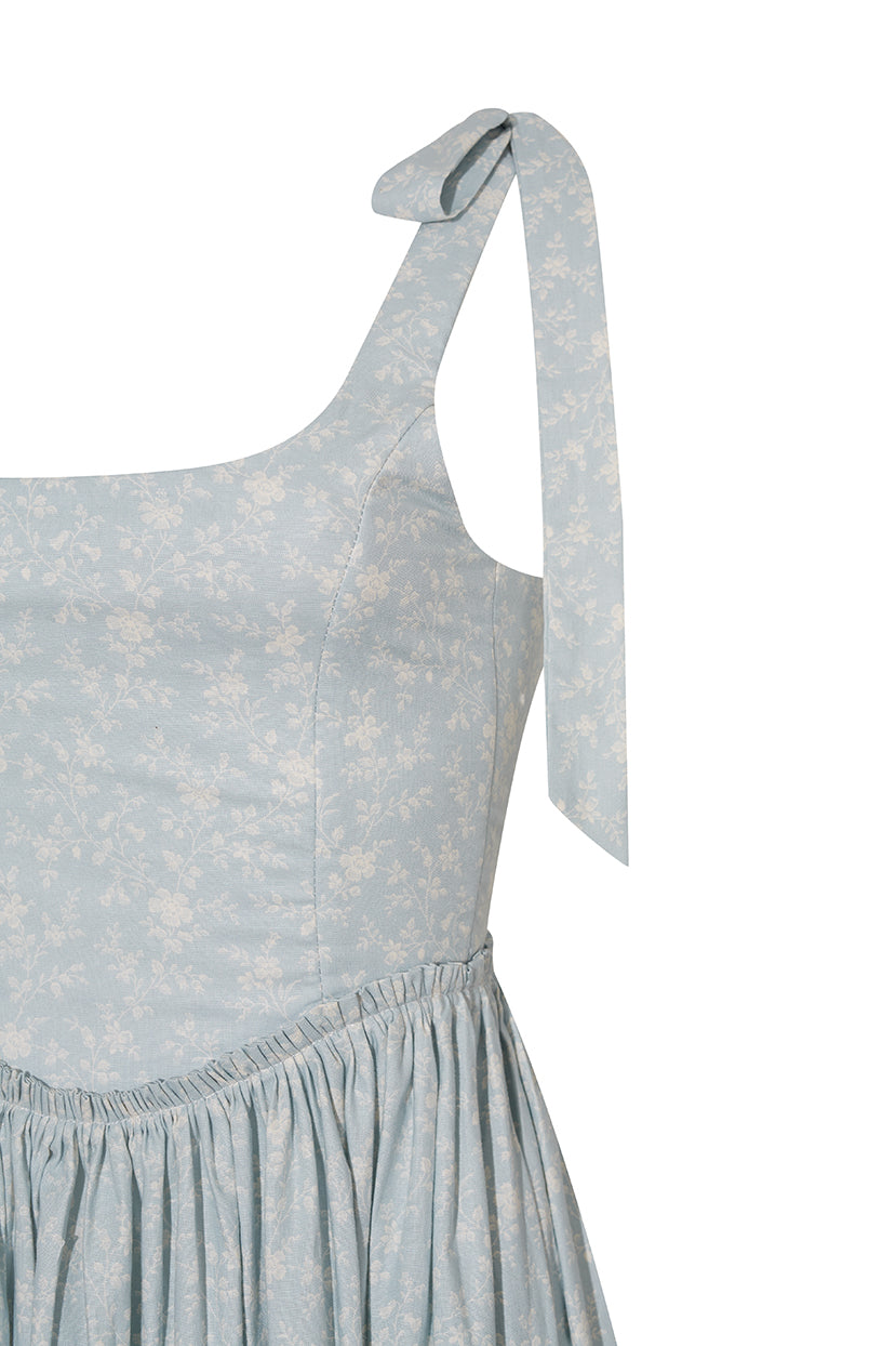 The Marie Dress in Blue English Floral