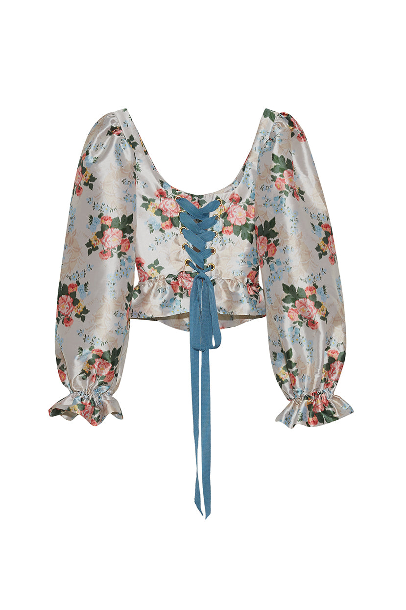 The Sofia Corset in Floral Brocade