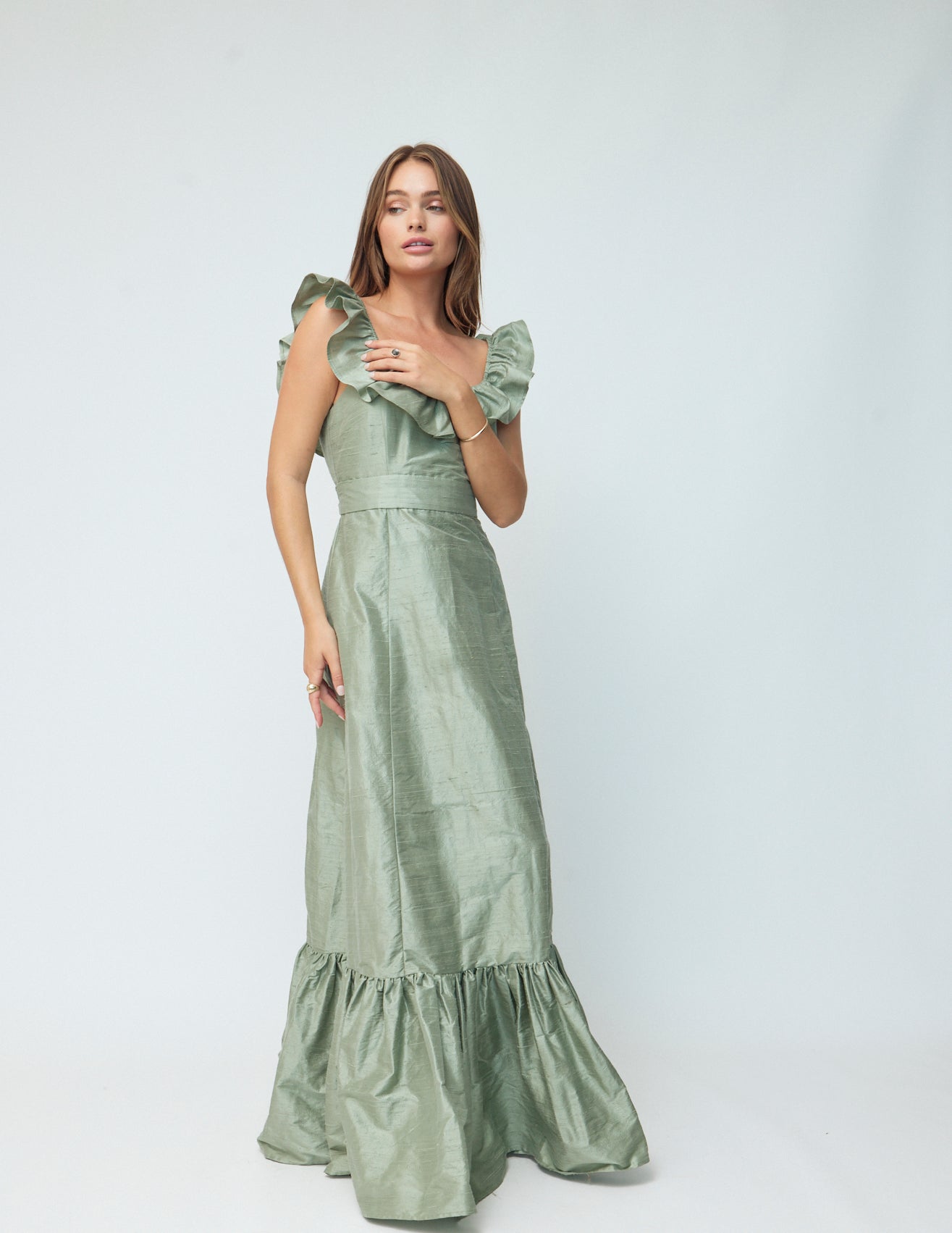 The Camille Dress in Soft Peach