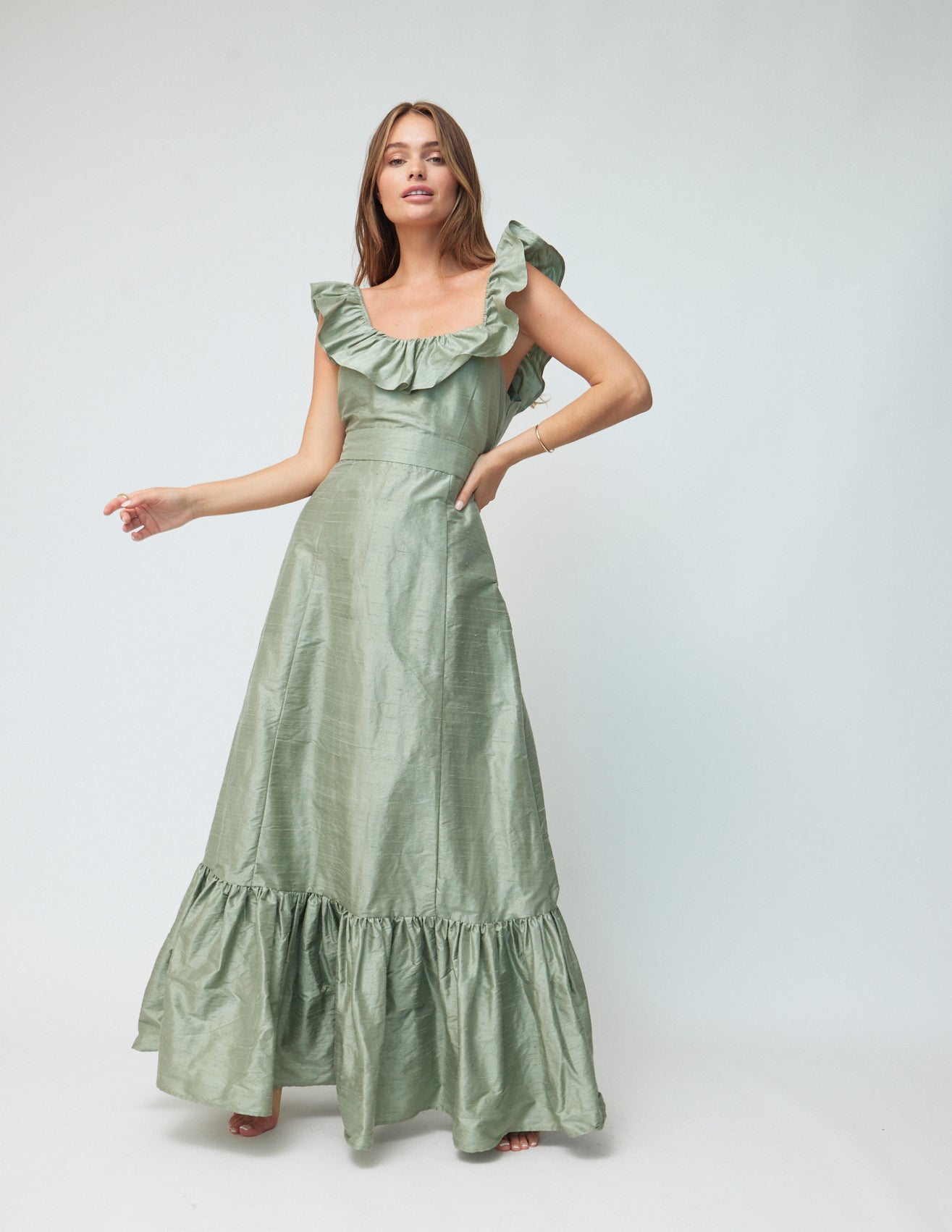 The Camille Dress in Sage
