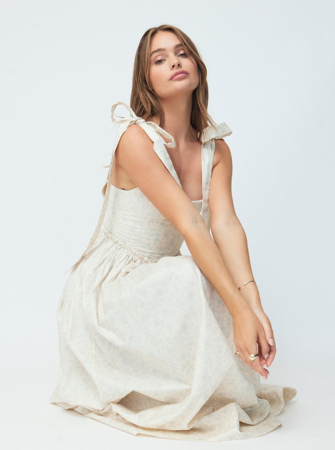 The Marie Dress in White Linen