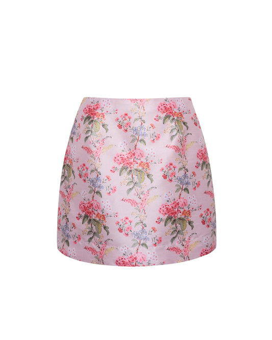 Alice Mini Skirt in Blush Floral