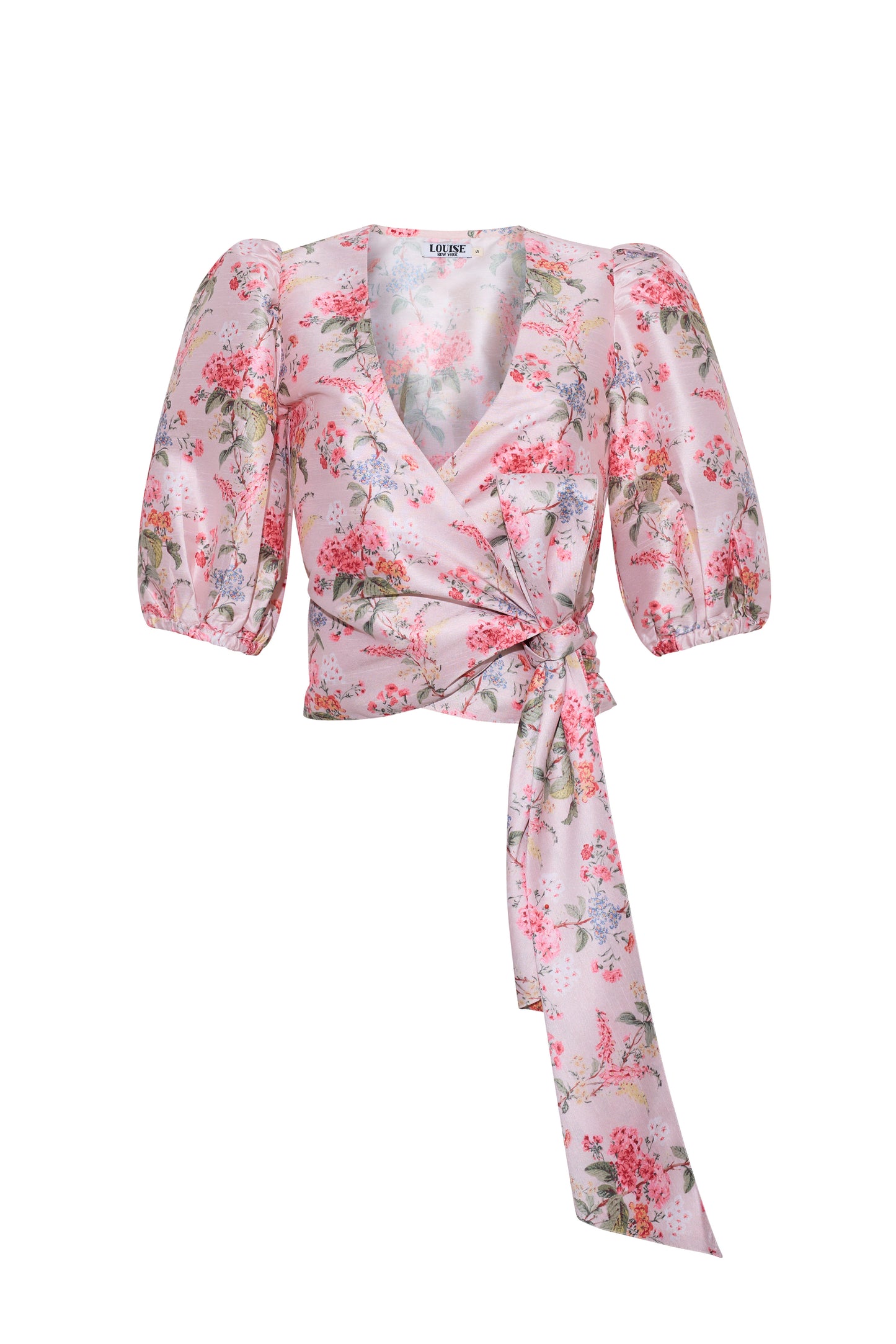Scarlett Wrap Top in Blush Floral