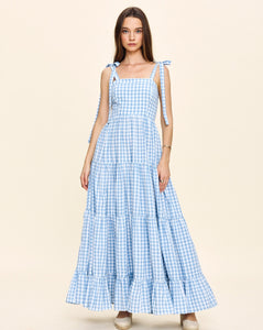 Anna Dress in Blue Gingham