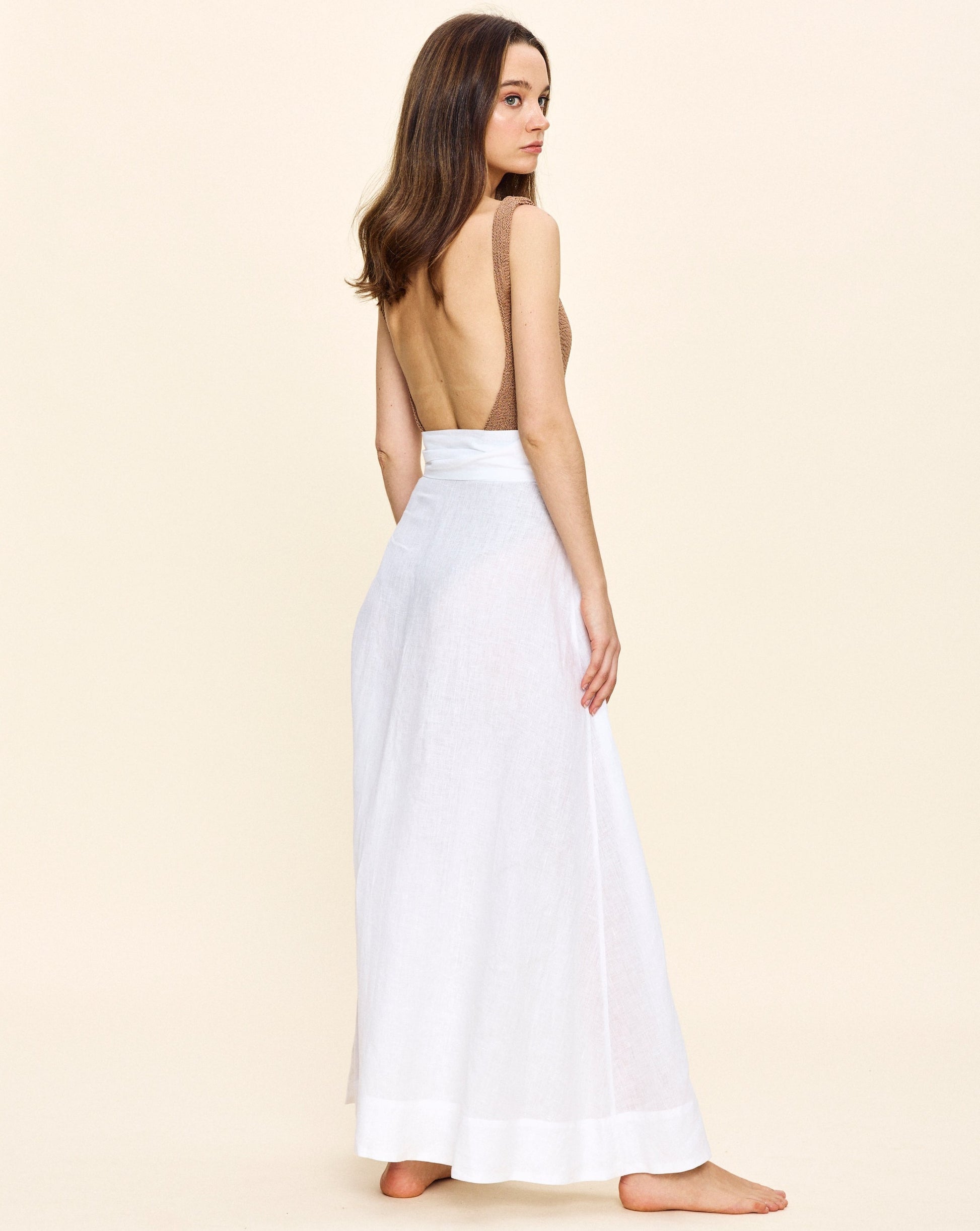 Helena Wrap Skirt in White – Louise New York Helena Wrap Skirt in White – Louise New York