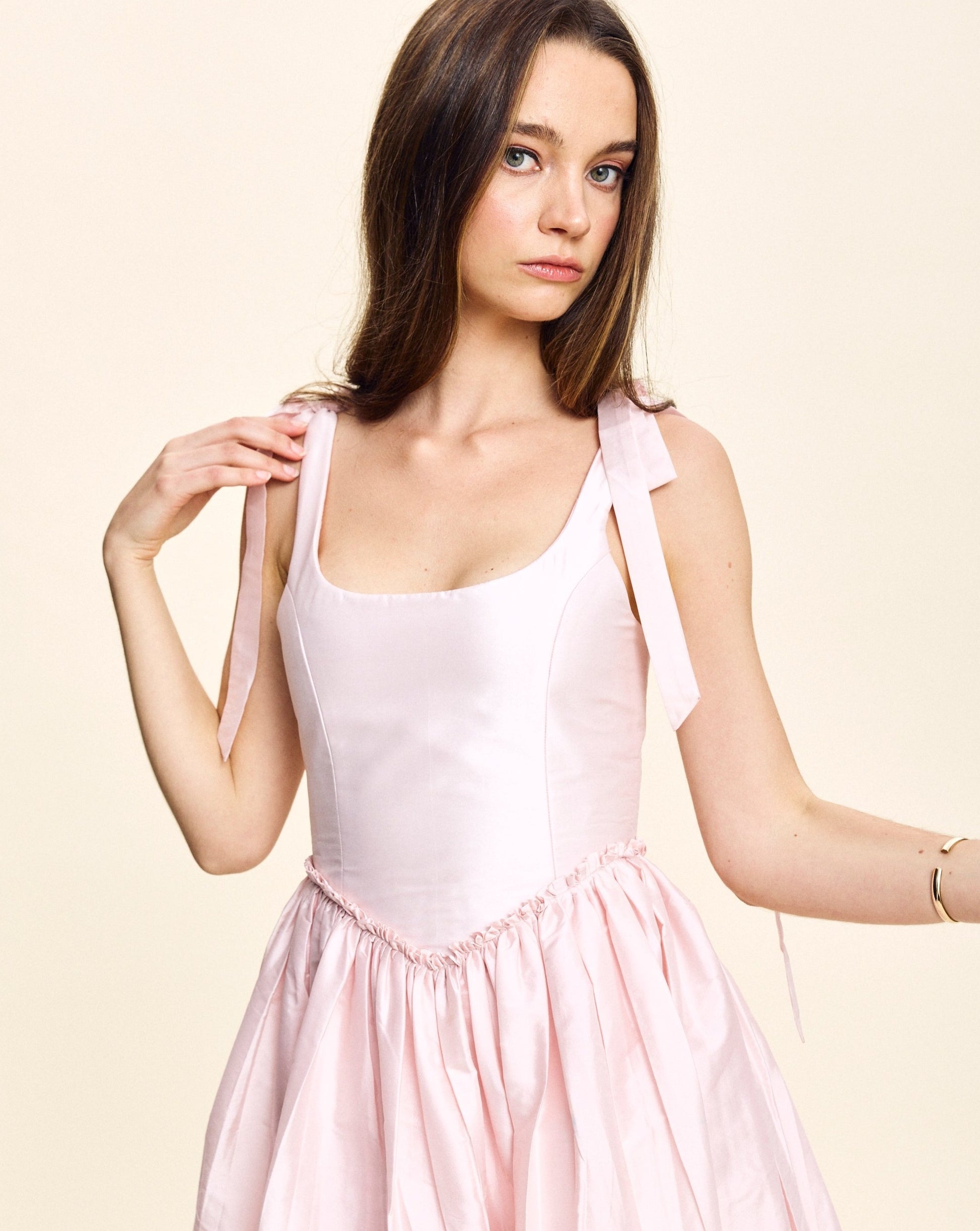louise marie tie strap corset taffeta maxi dress Louise New York Marie Dress