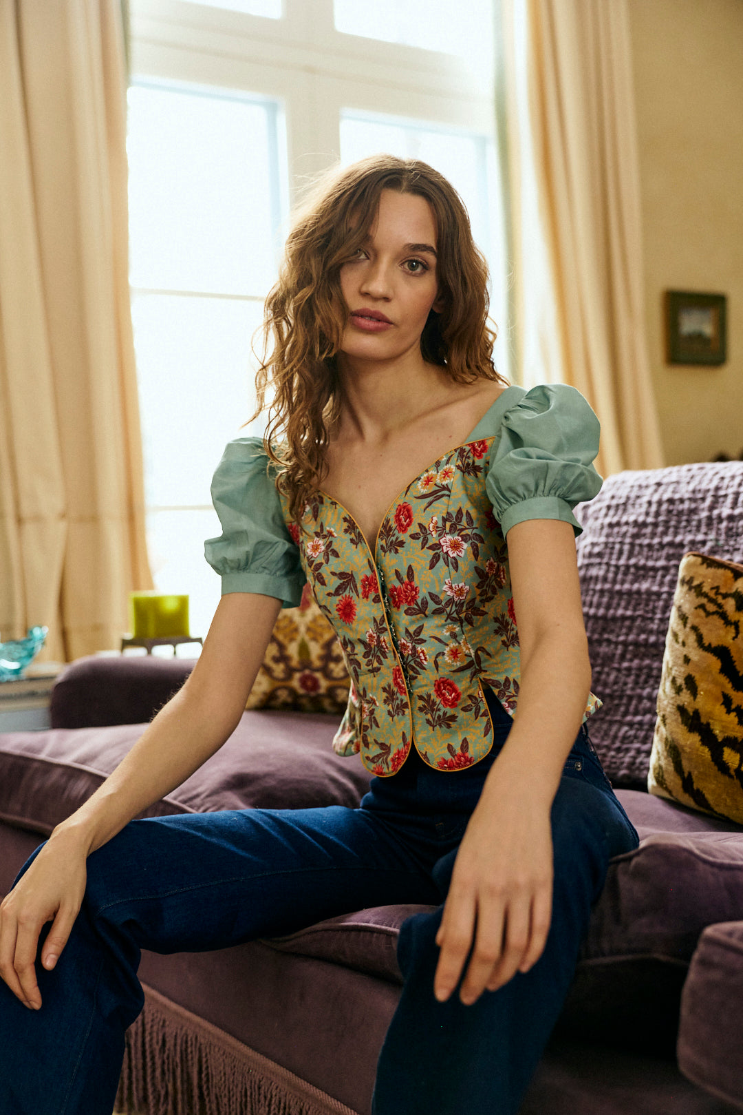 Camellia Tulip Corset in Jardin d’Automne