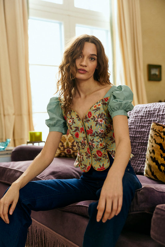 Camellia Tulip Corset in Jardin d’Automne