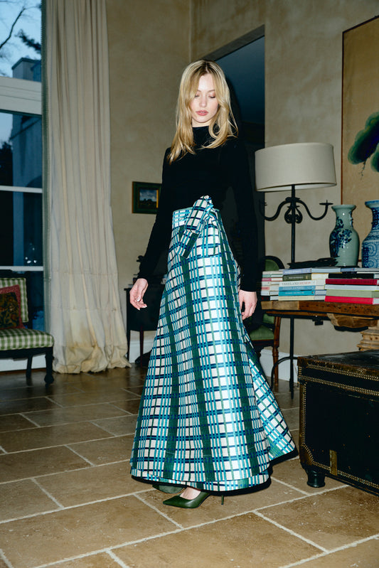 Helena Midi Wrap Skirt in Kenmare Plaid