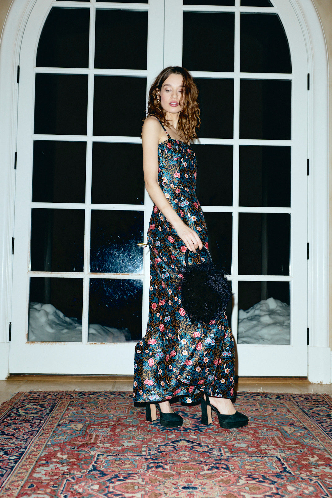 Sabrina Gown in Noir Floral