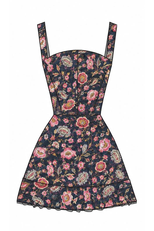 Tabitha Dress in Cocoa Rose