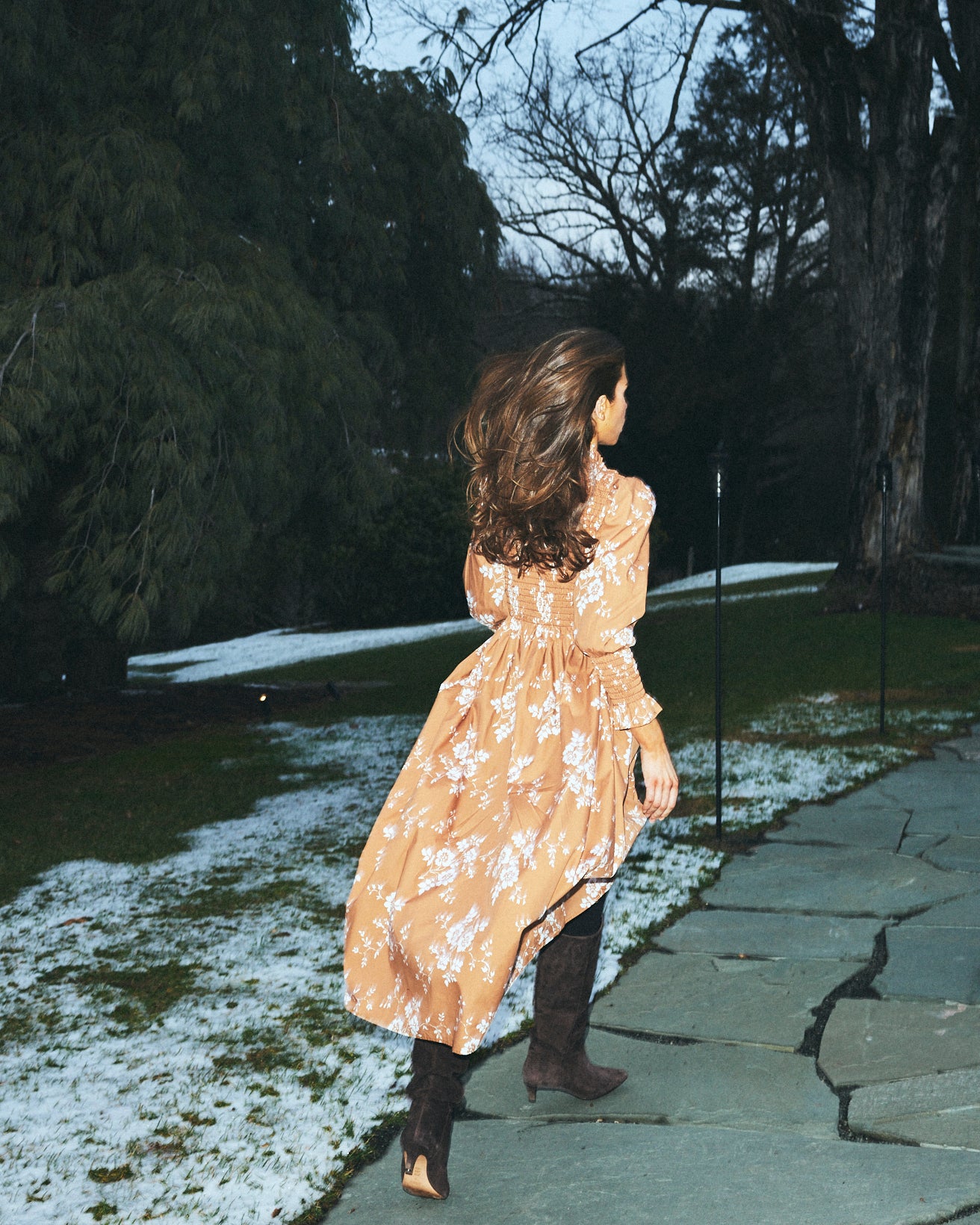 Molly Dress in Floral Burnt Orange Louise New York Molly Dress in Floral Burnt Orange Louise New York
