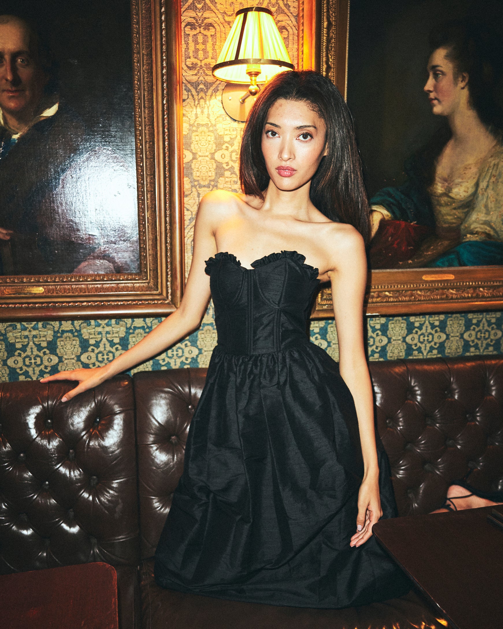 Charlotte Bustier Dress in Black – Louise New York