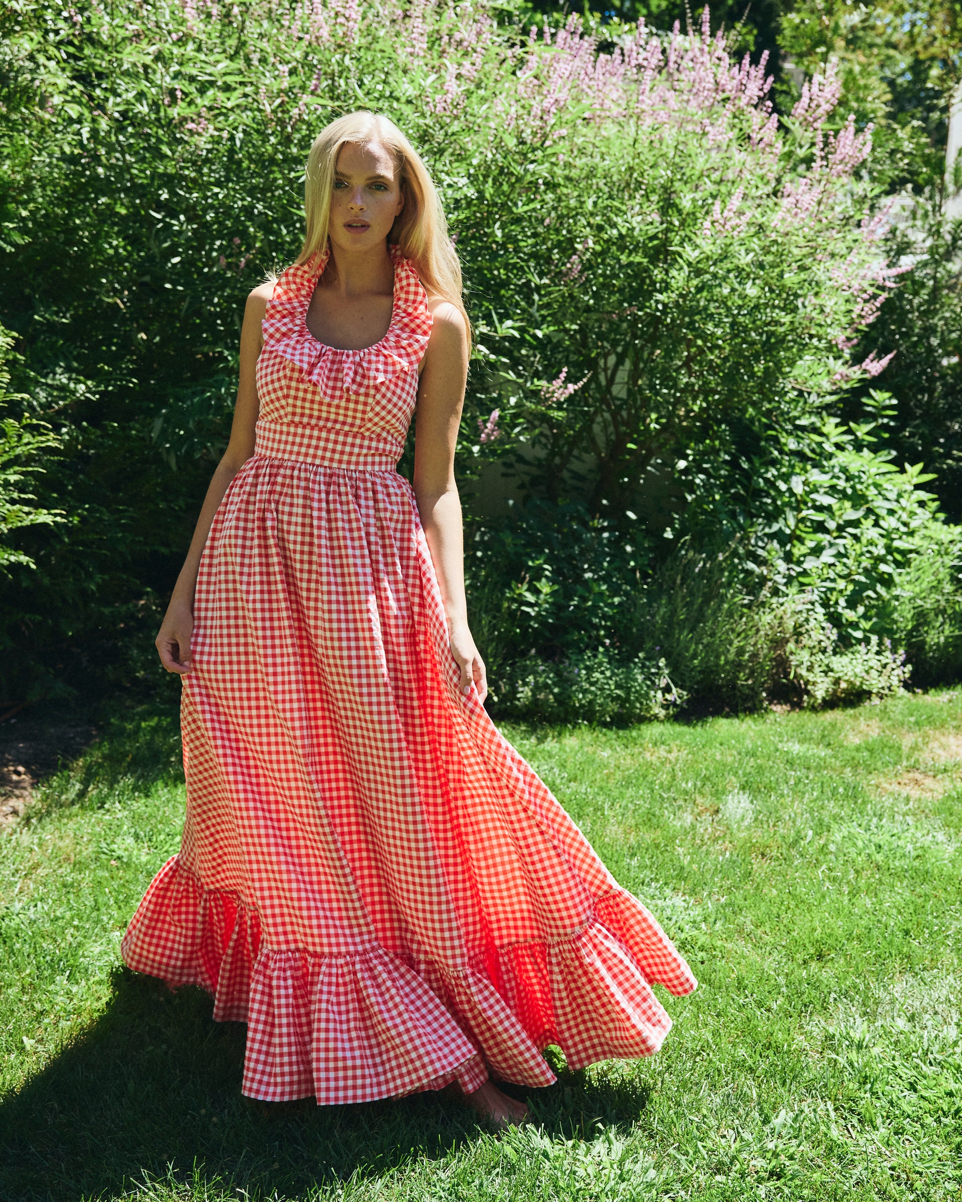 Margot Dress in Cherry Gingham Louise New York Margot Dress in Cherry Gingham Louise New York