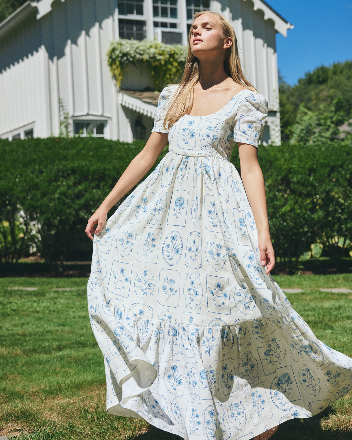 Louise New York Ines Dress in Delft Tile Print