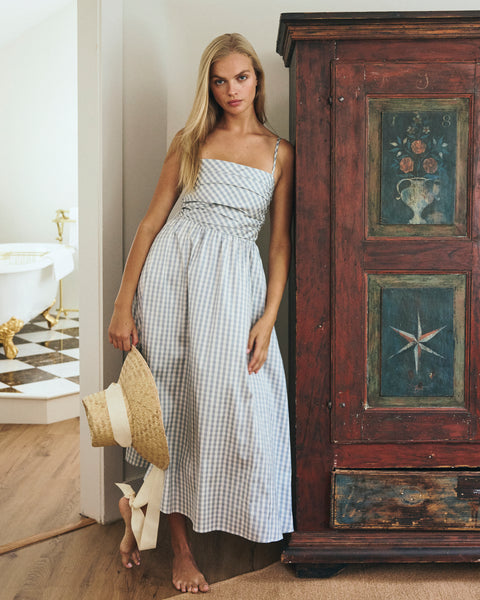 Clementine Dress in Powder Blue Gingham – Louise New York