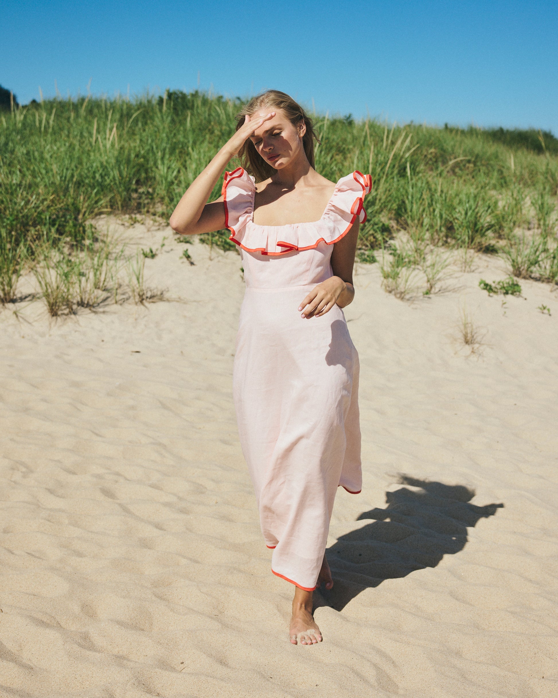 Parker Dress in Pink Sand Louise New York Parker Dress in Pink Sand Louise New York