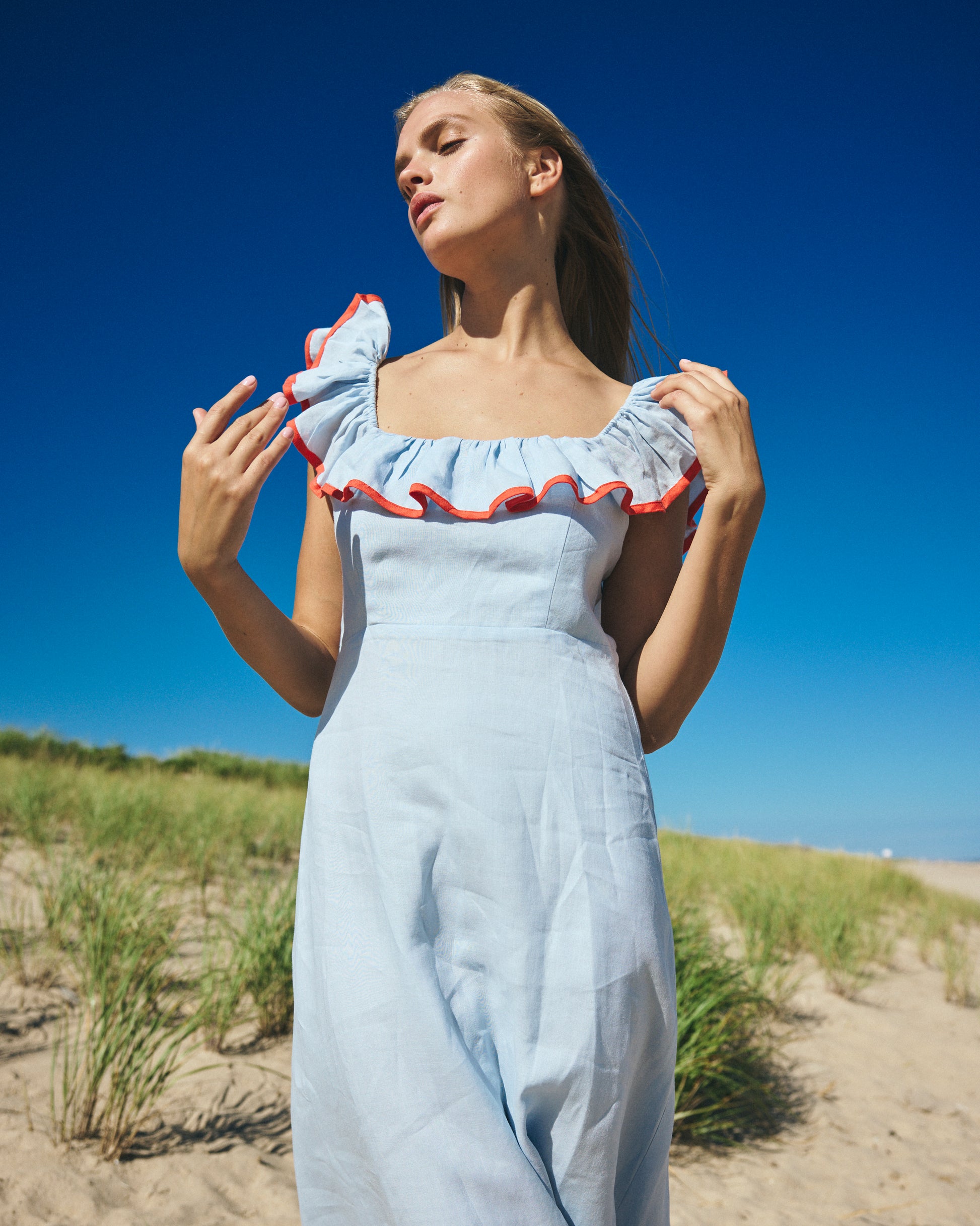 Parker Dress in Light Blue Louise New York Parker Dress in Light Blue Louise New York
