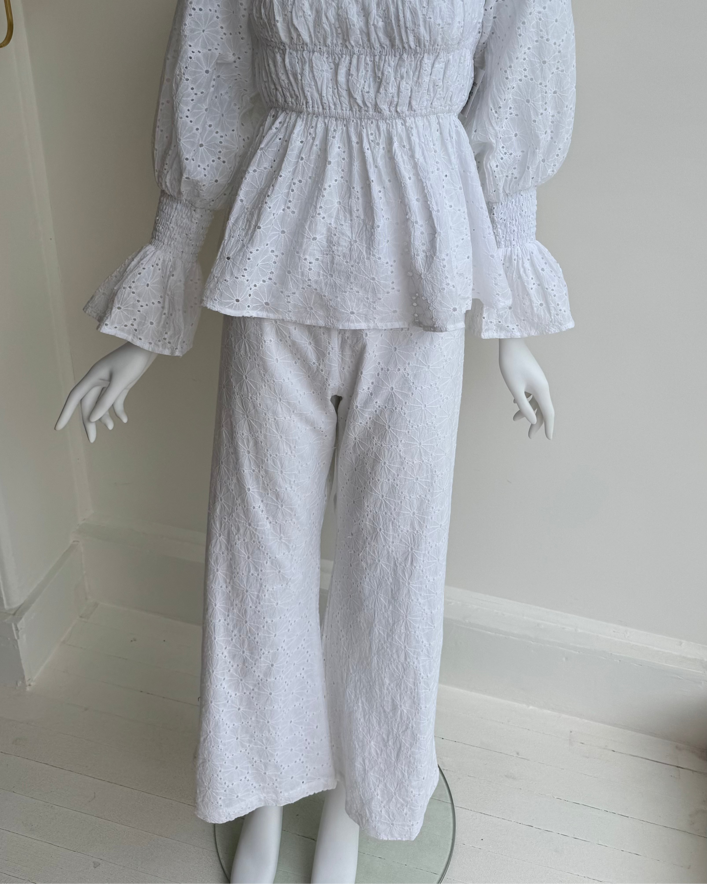 Libby Pant in White Eyelet