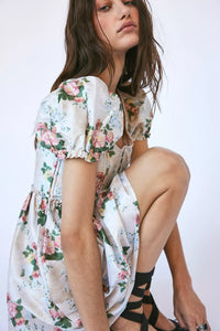 The Chloe Dress in Floral Brocade