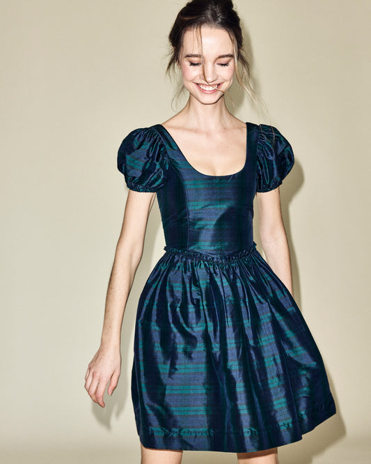 Chloe Mini Dress in Black Watch