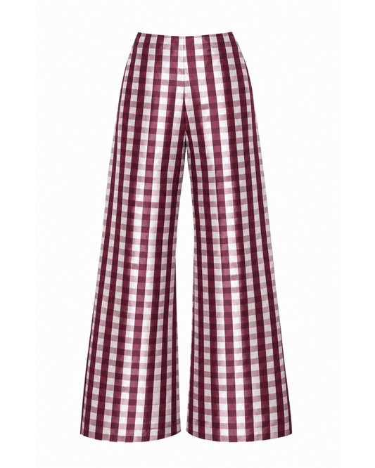 Libby Pant in Wine Gingham