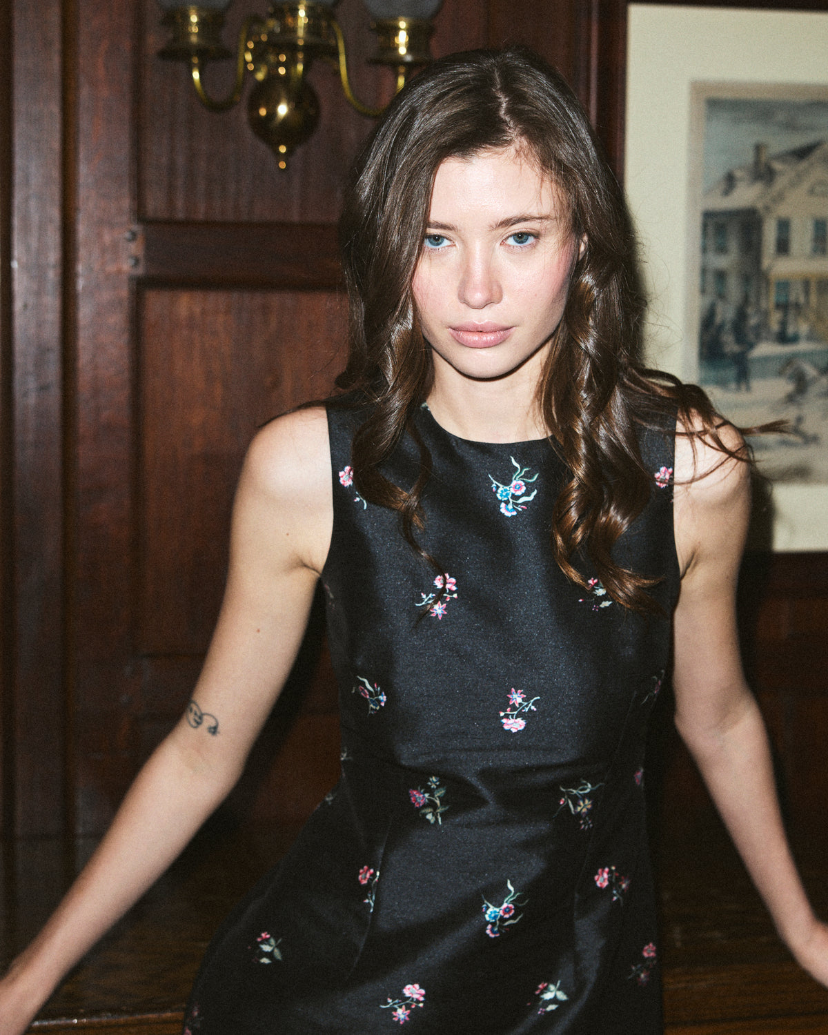 Jackie Mini Dress Noir Fleur