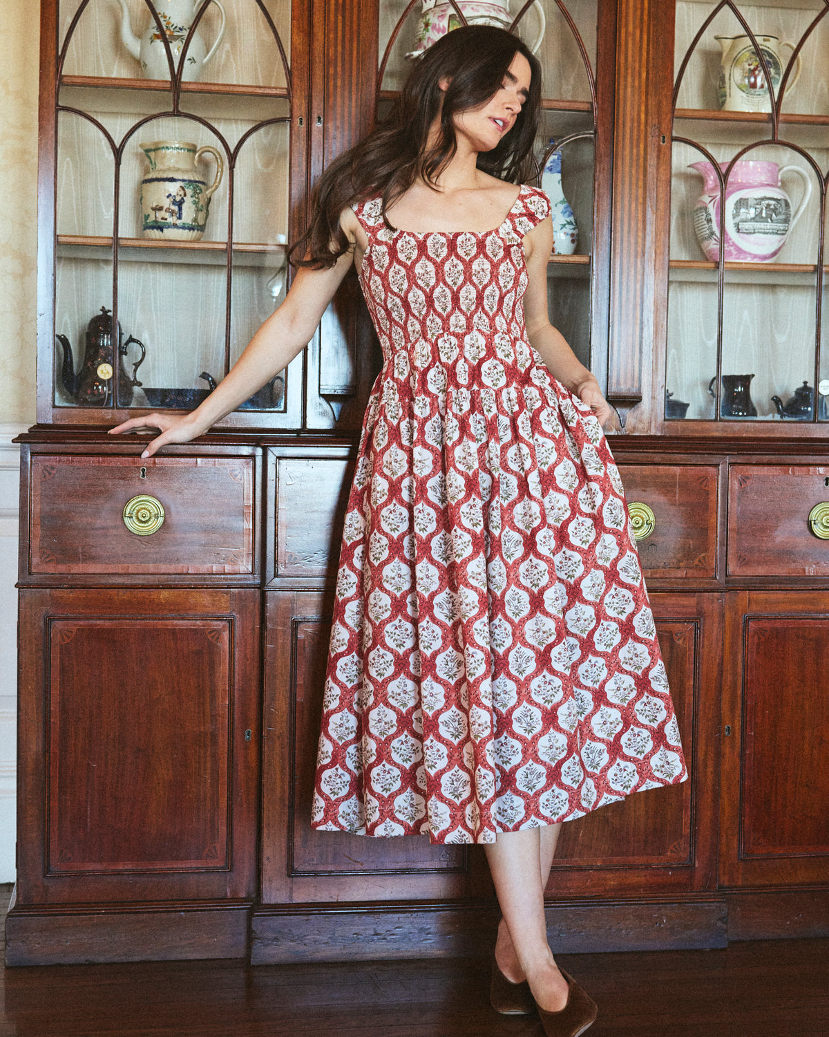 Letoise Attire Lettie Dress in Terracotta Trellis – Louise New York