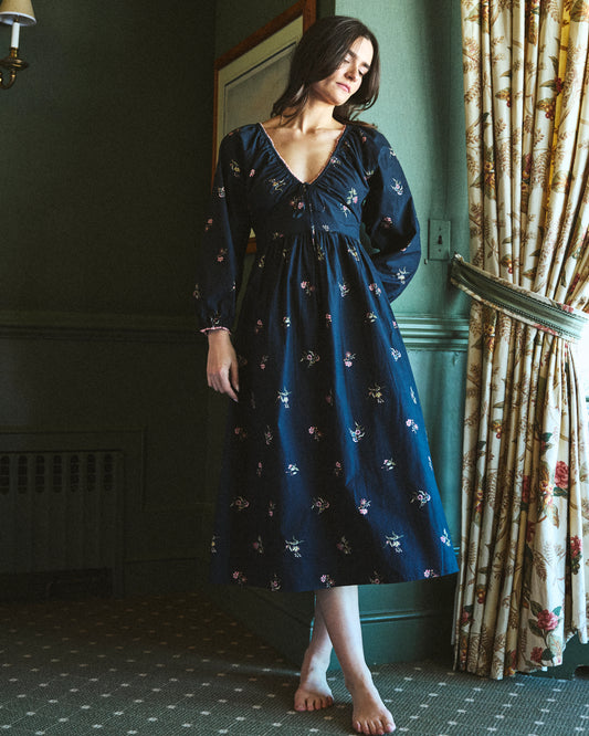 Eloise Dress in Noir Fleur