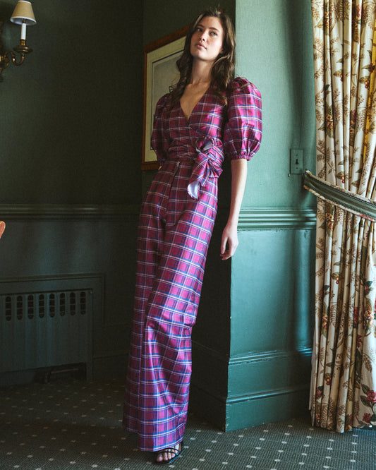 Scarlett Pant in Berry Tartan