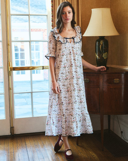 Victoria Dress in Fleur Bleue