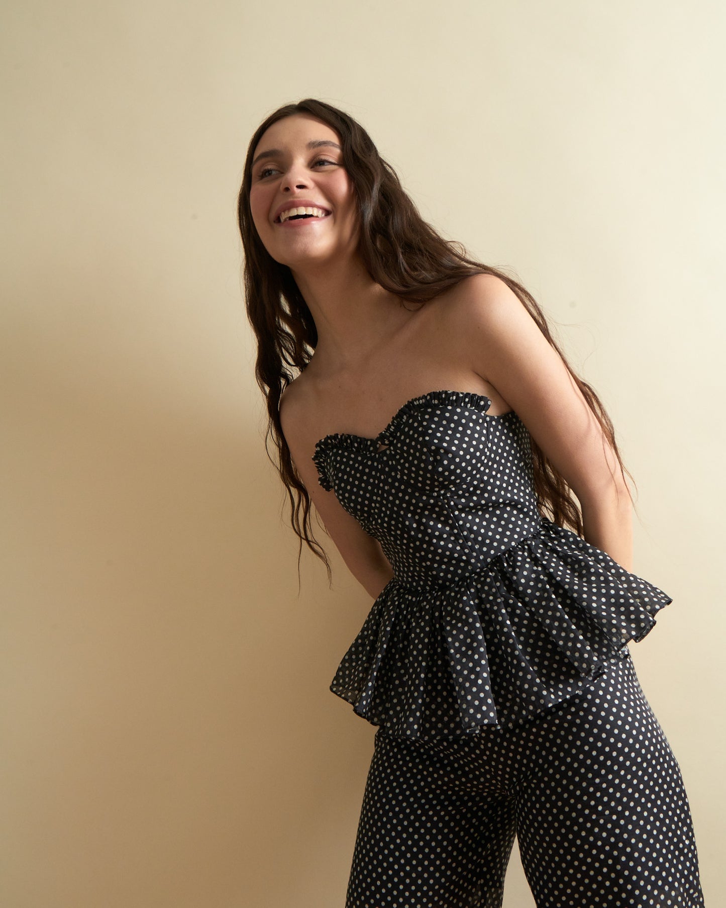 Charlotte Bustier Top in Polka Dot