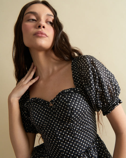 Charlotte Bustier Top in Polka Dot