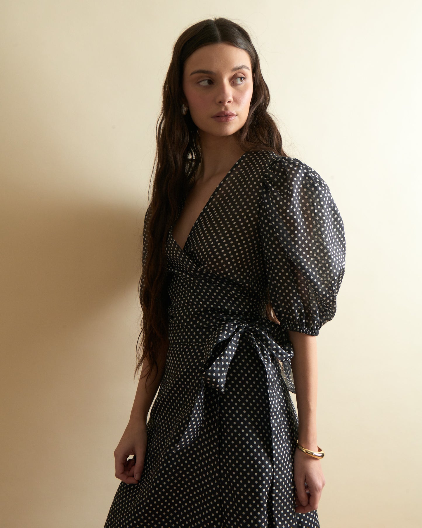 Scarlett Wrap Top in Polka Dot