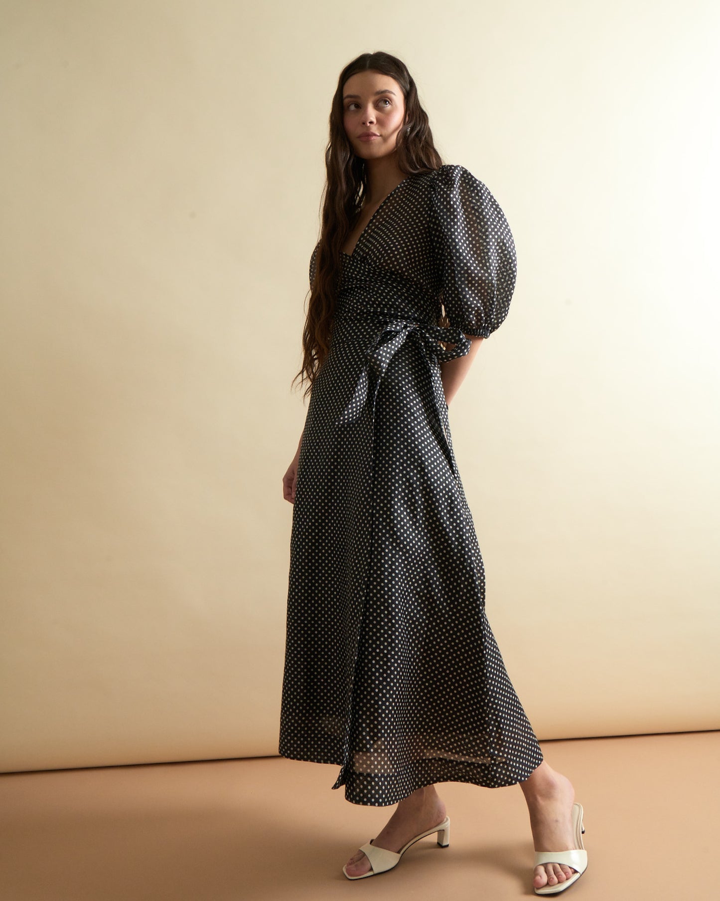 Scarlett Wrap Top in Polka Dot