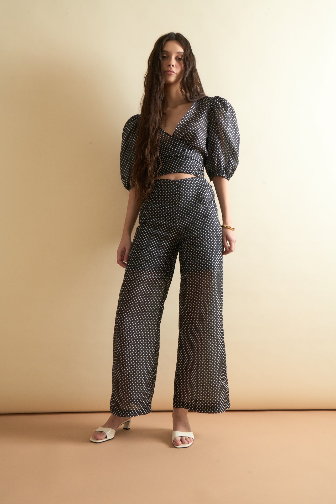 Scarlett Wrap Top in Polka Dot