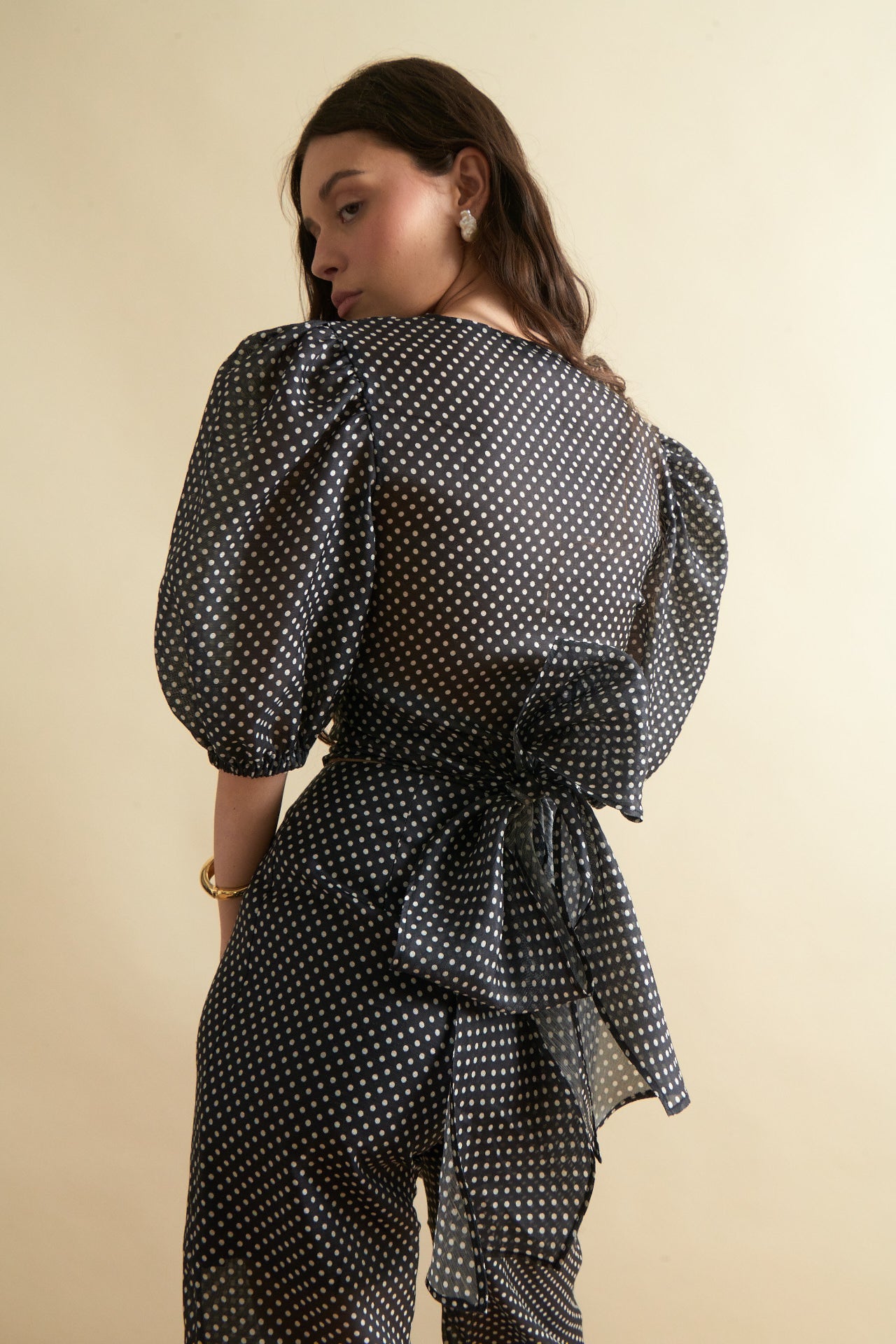 Scarlett Wrap Top in Polka Dot