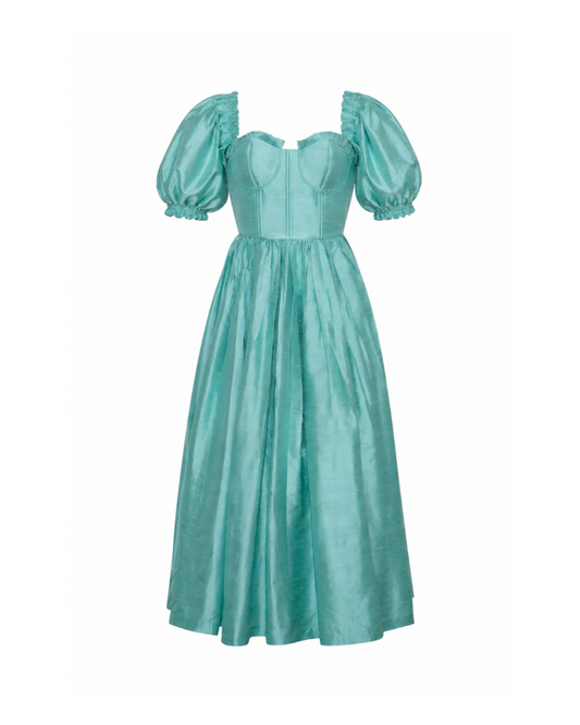 Charlotte Bustier Dress in Sea Glass