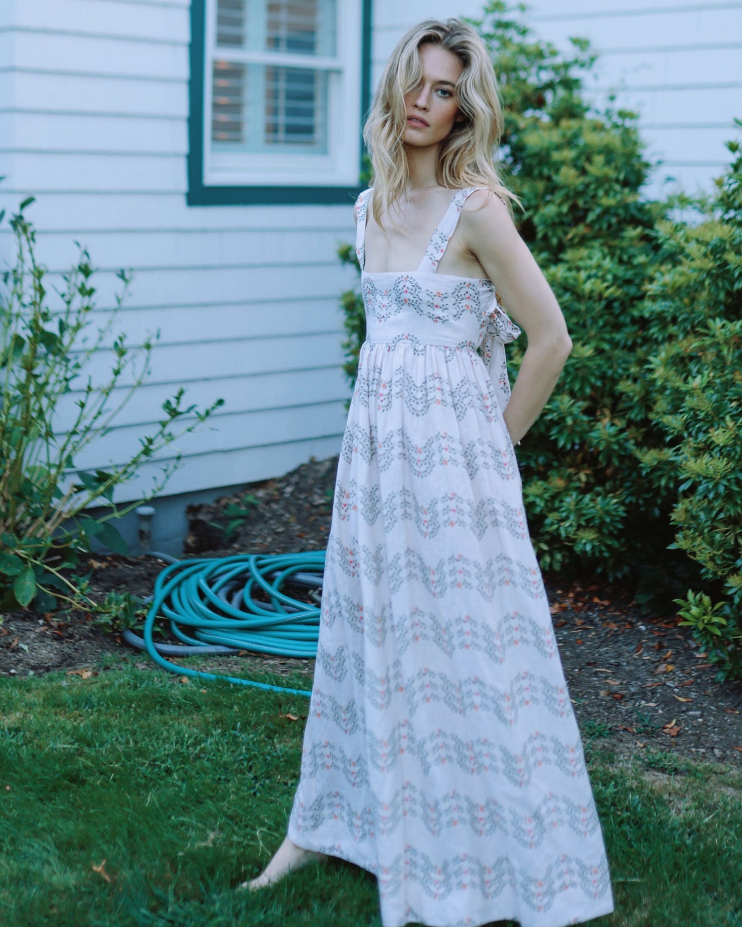 Beatrice Dress in Floral Trellis