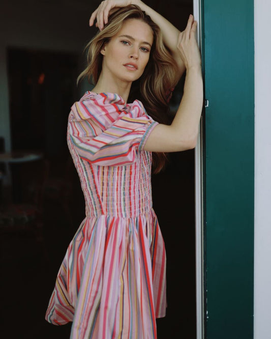 Marley Dress in Multi Stripe