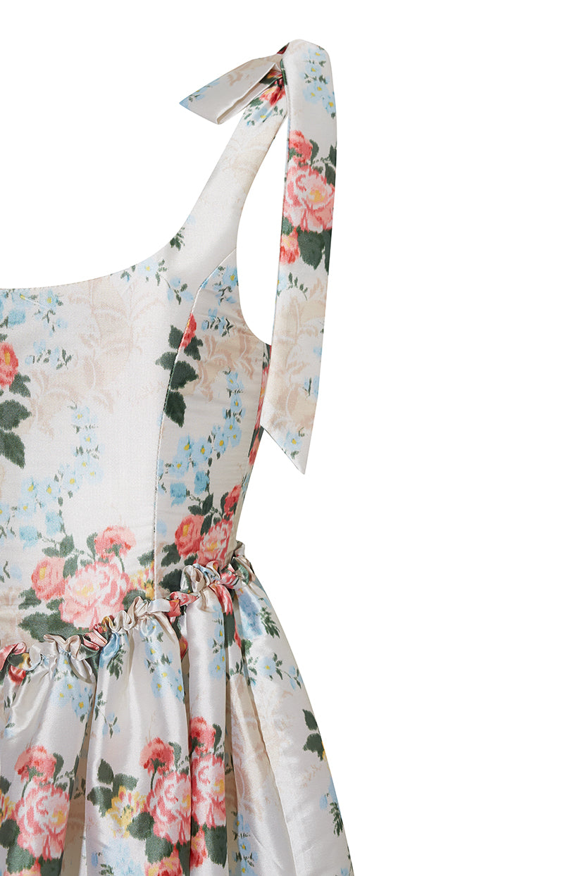 The Marie Dress in Floral Brocade