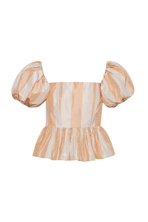 The Molly Top in Silk Pink Stripe