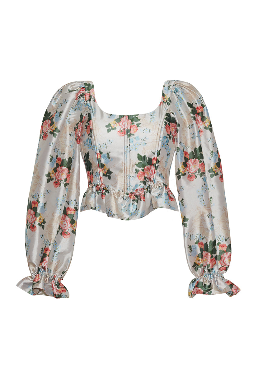 The Sofia Corset in Floral Brocade