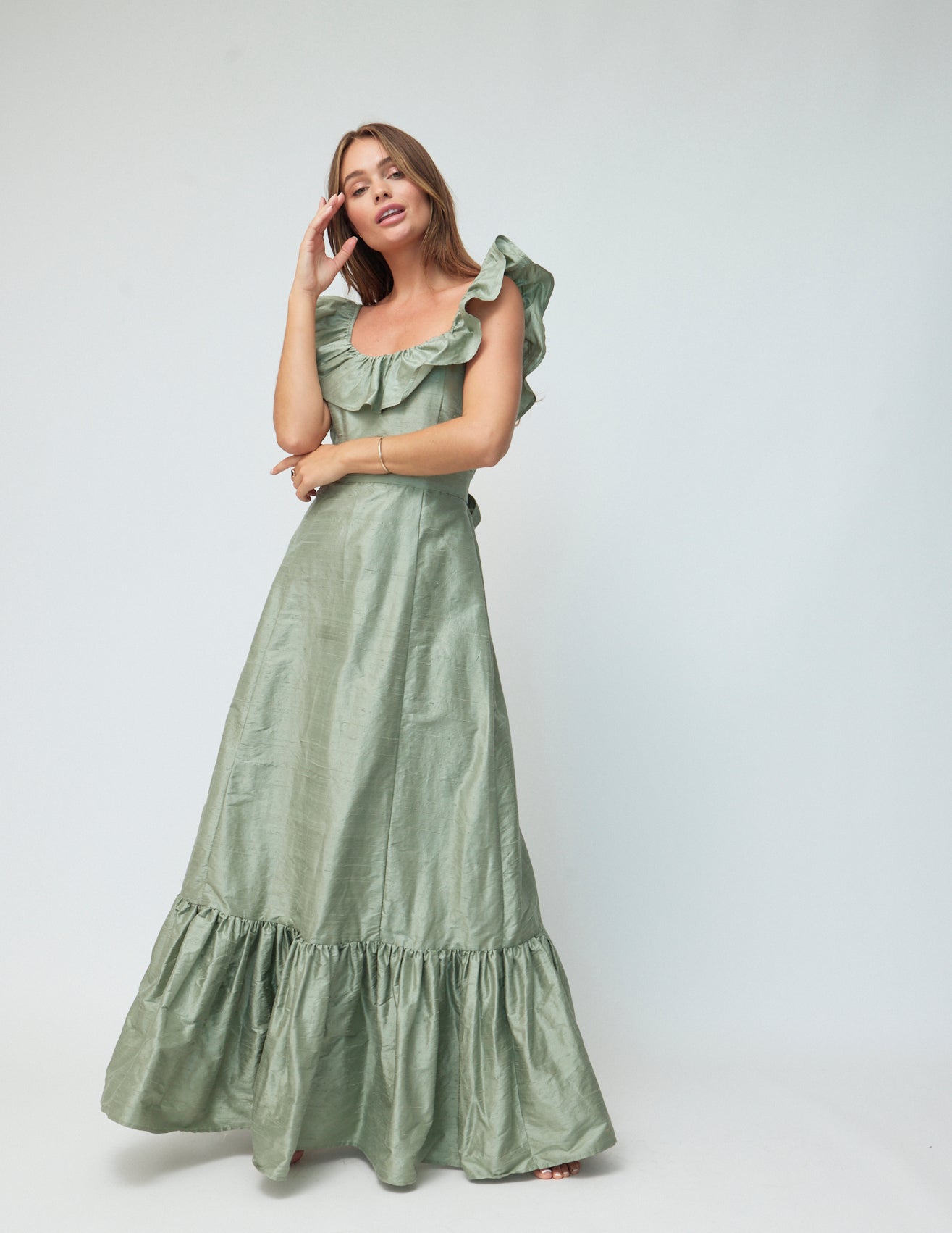 The Camille Dress in Sage Louise New York The Camille Dress in Sage Louise New York