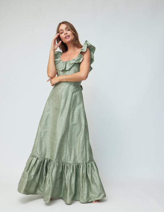 The Camille Dress in Sage